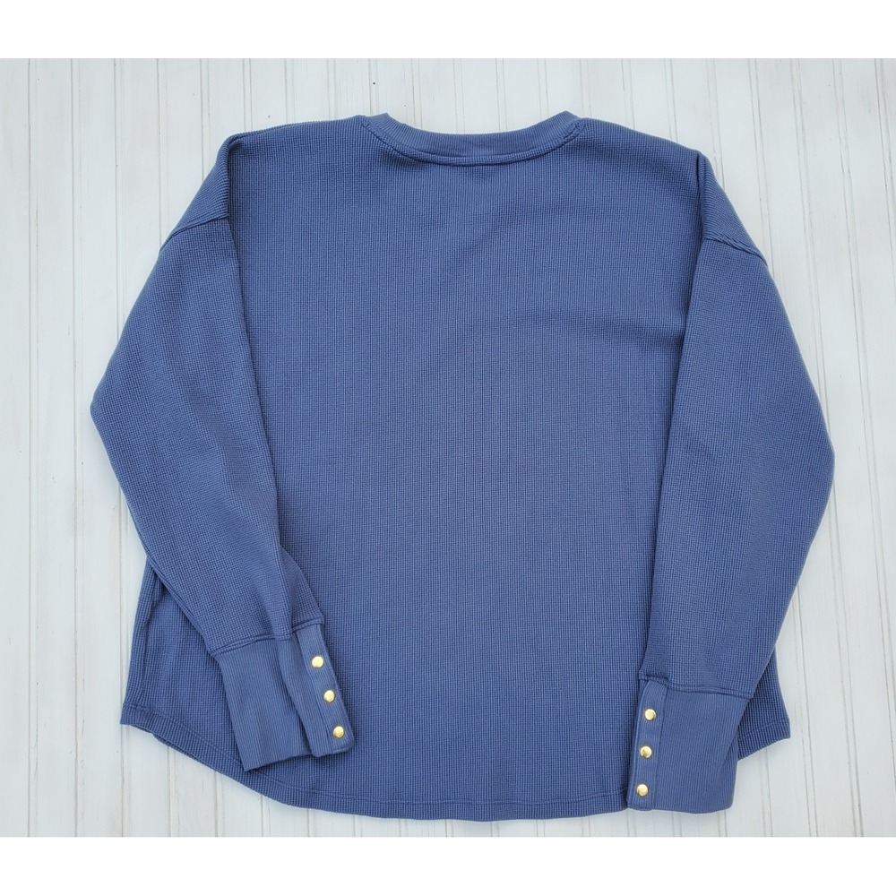 Sonoma Ladies Blue Cozy‎ Waffle Pullover Long Sleeve Top Extra Large - Picture 4 of 6